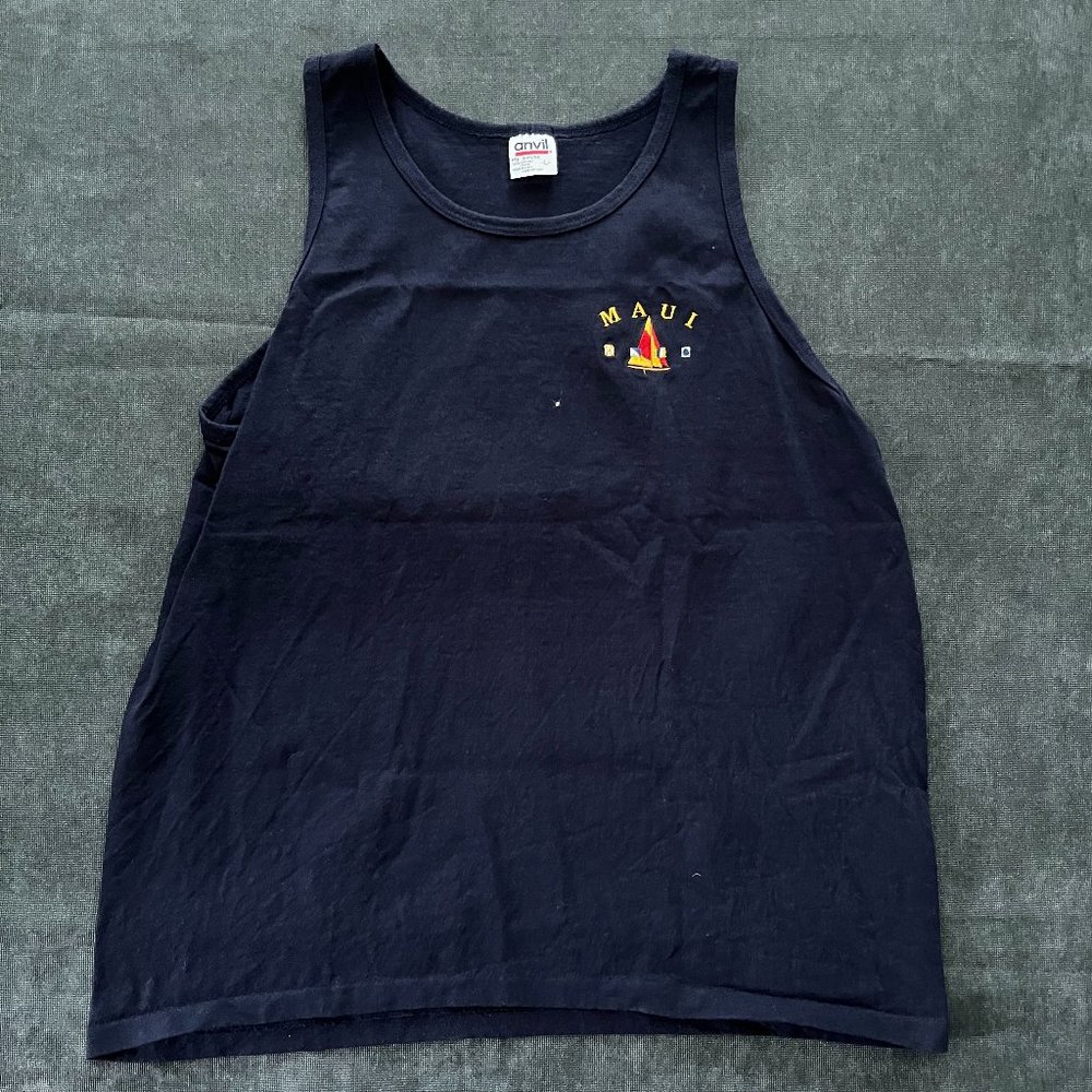 Anvil Maui Navy Tank Top (L)